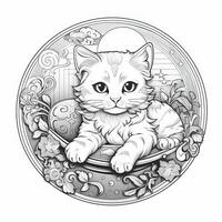 Cute Cats Coloring Pages For Kids photo