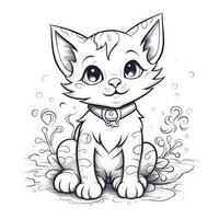 Cute Cats Coloring Pages For Kids photo