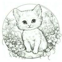 Cute Cats Coloring Pages For Kids photo