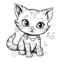 Cute Cats Coloring Pages For Kids photo