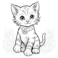 Cute Cats Coloring Pages For Kids photo