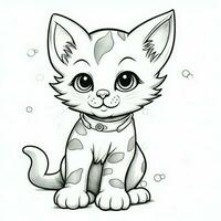 Cute Cats Coloring Pages For Kids photo