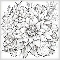 Cute Flowers Coloring Pages photo