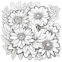 Cute Flowers Coloring Pages photo