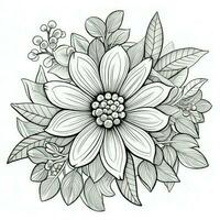 Cute Flowers Coloring Pages photo