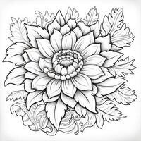 Cute Flowers Coloring Pages photo