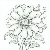Cute Flowers Coloring Pages photo