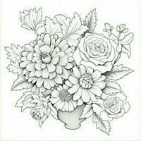 Cute Flowers Coloring Pages photo