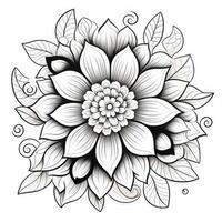 Cute Flowers Coloring Pages photo