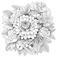 Cute Flowers Coloring Pages photo