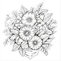 Cute Flowers Coloring Pages photo