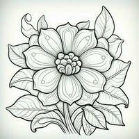 Cute Flowers Coloring Pages photo
