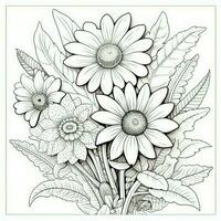 Cute Flowers Coloring Pages photo