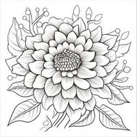 Cute Flowers Coloring Pages photo