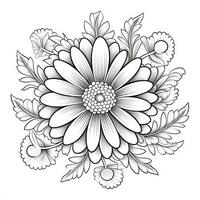 Cute Flowers Coloring Pages photo