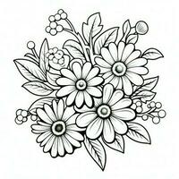 Cute Flowers Coloring Pages photo