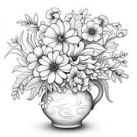 Cute Flowers Coloring Pages photo