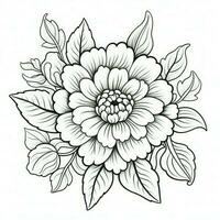 Cute Flowers Coloring Pages photo