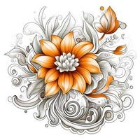 Cute Flowers Coloring Pages photo