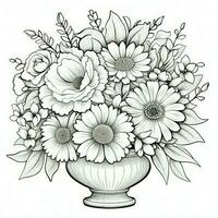 Cute Flowers Coloring Pages photo