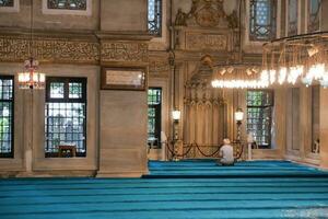 turkey istanbul 22 may 2023. interior of Eyup Sultan mosque in istanbul photo