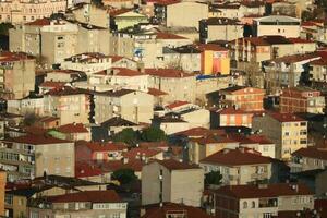 Arial View of Istanbul Asian Side Urban building blocks photo