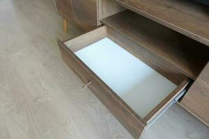 top view of a opened empty drawer photo