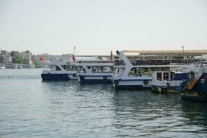 ISTANBUL, TURKEY 12 January 2023, ferryboat sail on the Bosphorus river photo