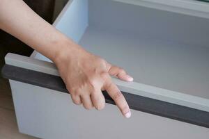 top view of a opened empty drawer photo