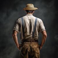 Back view of Labor portrait, Labor day concept, photo