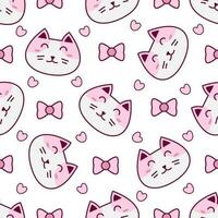 Cute cat abstract seamless pattern vector