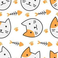 Cute cat abstract seamless pattern vector