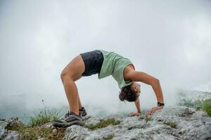 Girl doing gymnastics photo