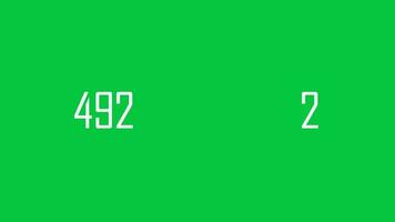aleatorio números son cambiando constantemente muy rápido animación efecto en verde pantalla antecedentes video