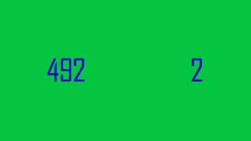 azul aleatória números mudando constantemente ciclo animação em verde tela fundo video