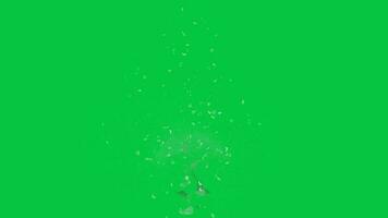 glass hit broken effect animation isolated on green screen background video