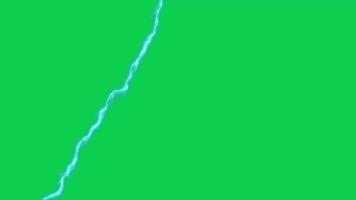 Animated lightning strike effect animation isolated on green screen background video