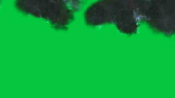 Dark electric cloud flow animation on green screen background video
