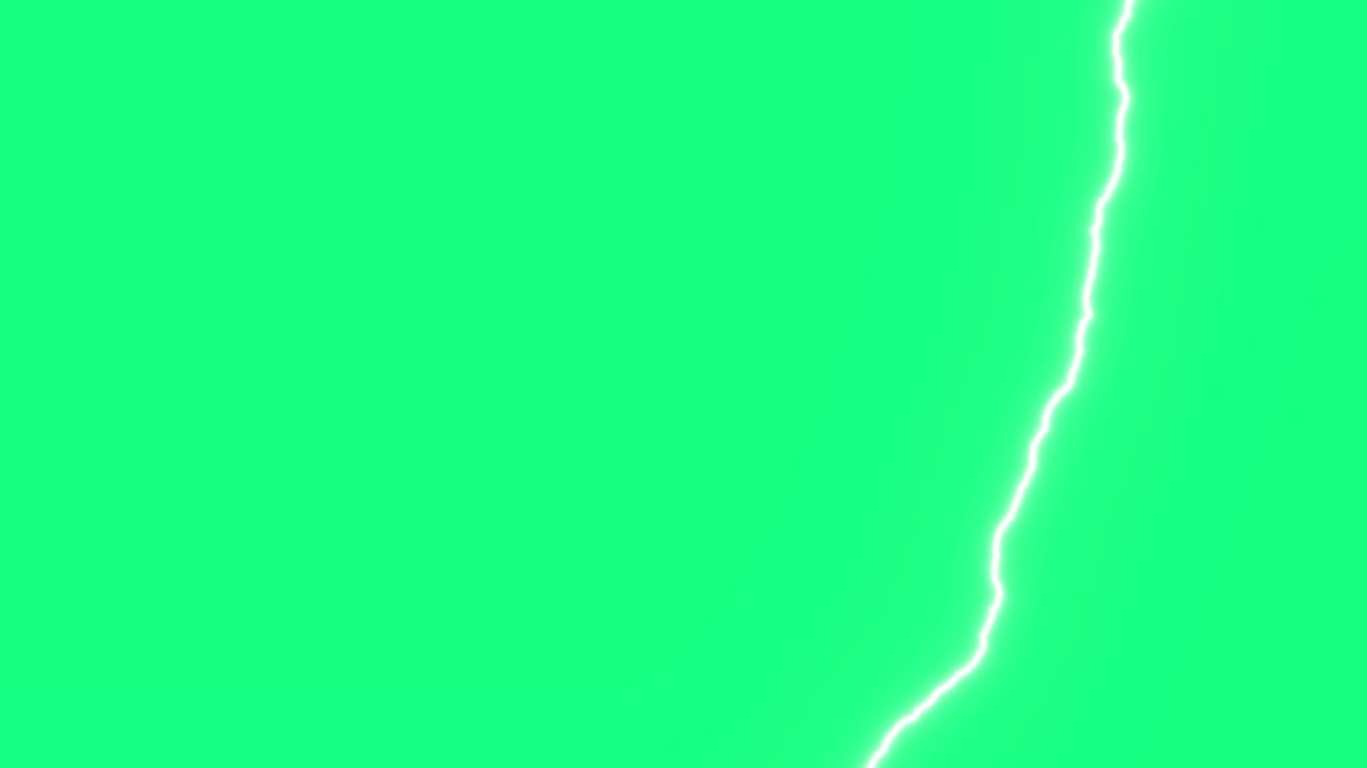 Realistic lightning strike with flash effect loop animation on green