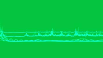 abstract wave frequency animation on green screen background video