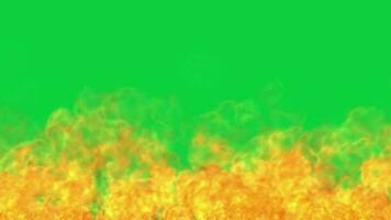 Animated fire flame effect green screen video