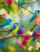 colorful birds ai image generator photo