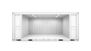 Interior of mobile container site office for construction site. Shipping container. Portable house and office cabins, illustration photo