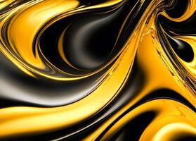 Abstract beautiful black and gold marble background, classic pattern.Generative AI. photo