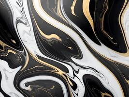 Abstract beautiful black and white marble background classic pattern.Generative AI. photo