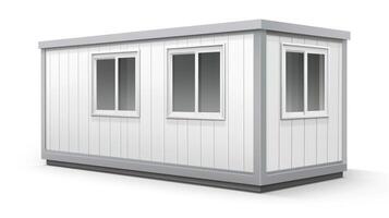 Mobile office buildings or container site office for construction site. Shipping container. Portable house and office cabins, illustration photo