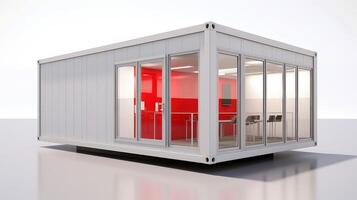 Mobile office buildings or container site office for construction site. Shipping container. Portable house and office cabins,Generative AI illustration photo