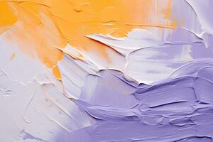 Abstract background of acrylic paint in yellow, purple and blue colors with . photo