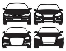 Design symbol Car front view black silhouette vector