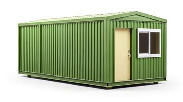 Mobile office buildings or container site office for construction site. Shipping container. Portable house and office cabins, illustration photo